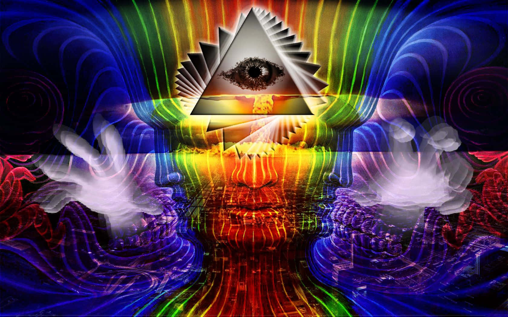 Dope Trippy Illuminati Rainbow Aesthetic Background