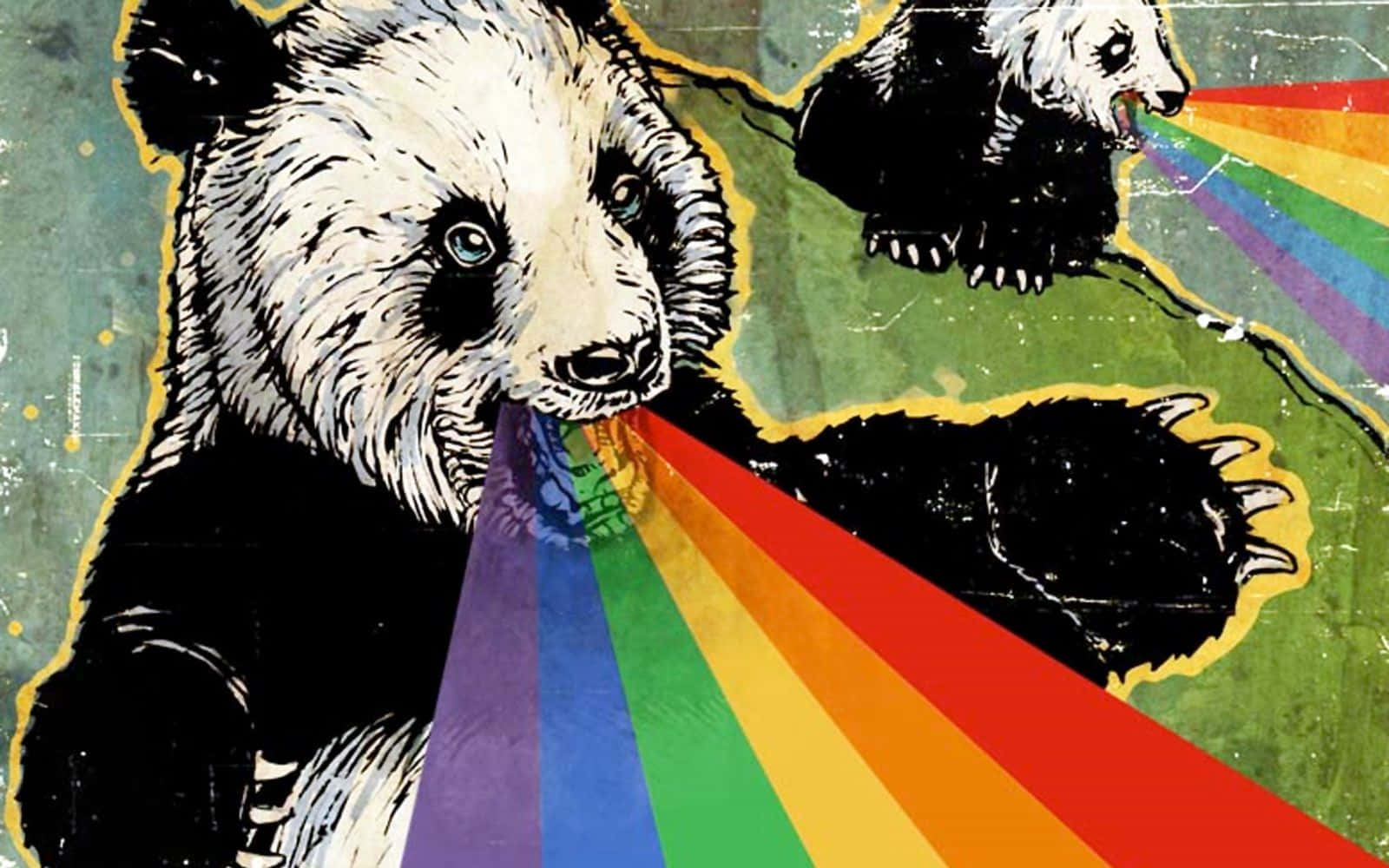 Dope Trippy Panda Puking Rainbows