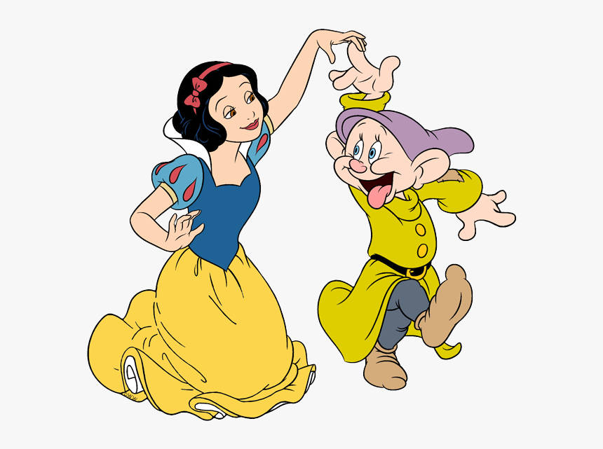 Dopey Dwarf Dancing With Snow White Background