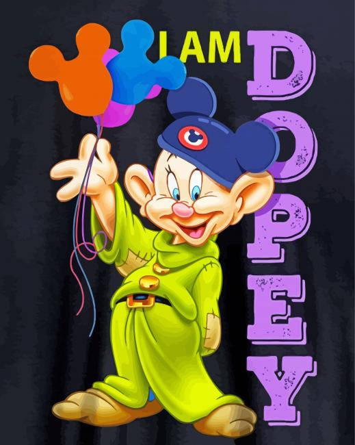 Dopey Dwarf In Mickey Hat Background