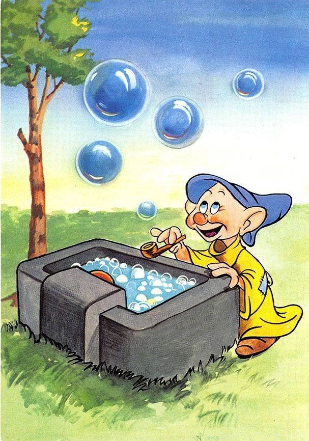 Dopey Dwarf Playing Bubbles Background