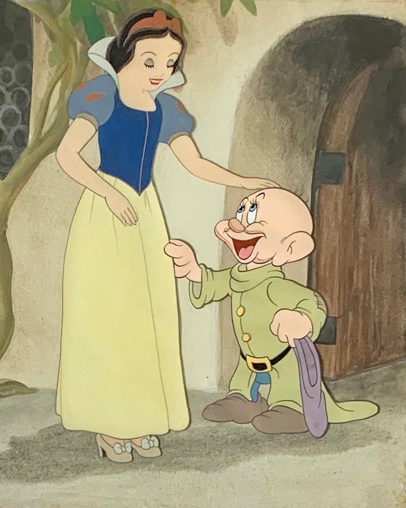 Dopey Dwarf Talking To Snow White Background