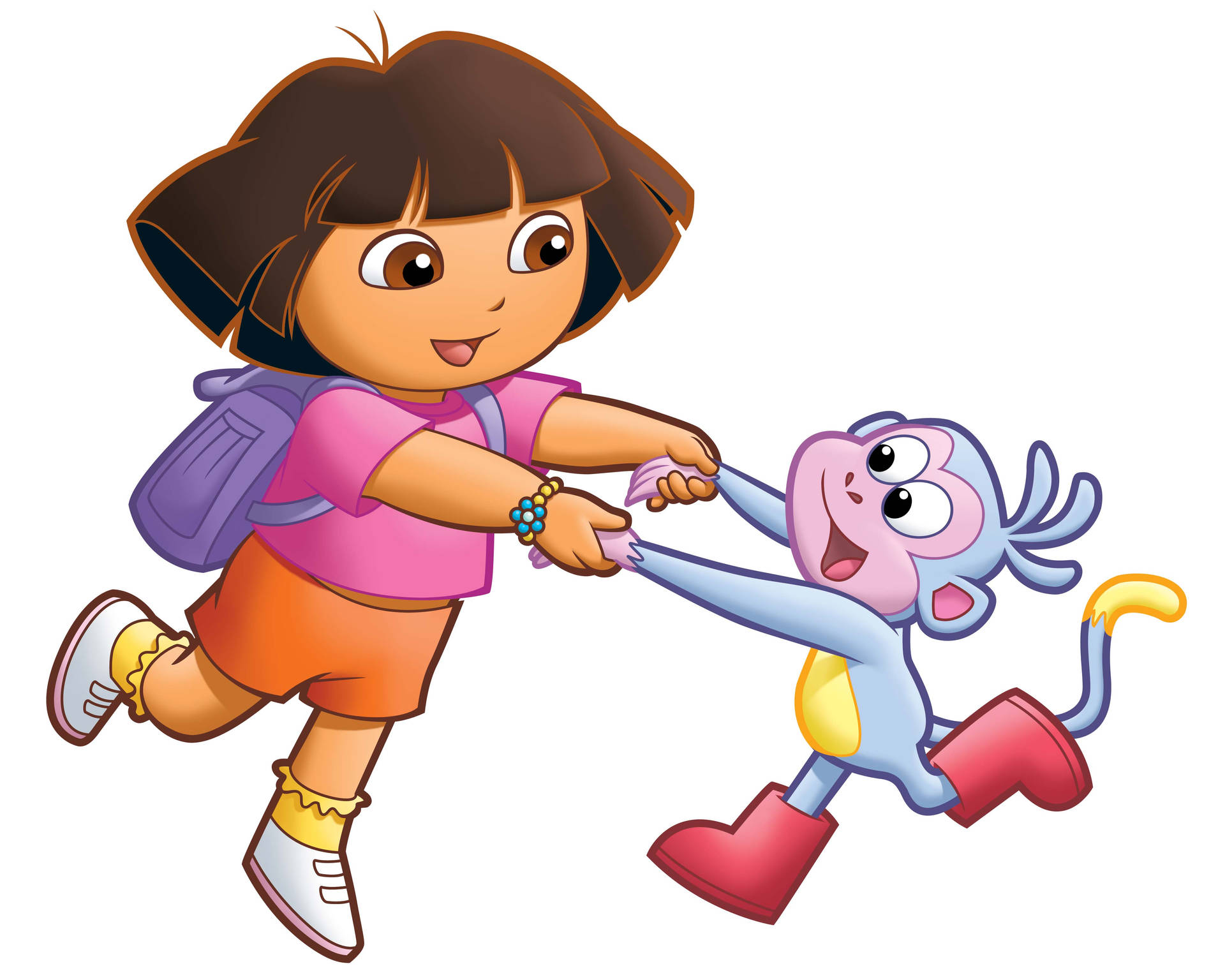 Dora The Explorer And Boots Dancing Background