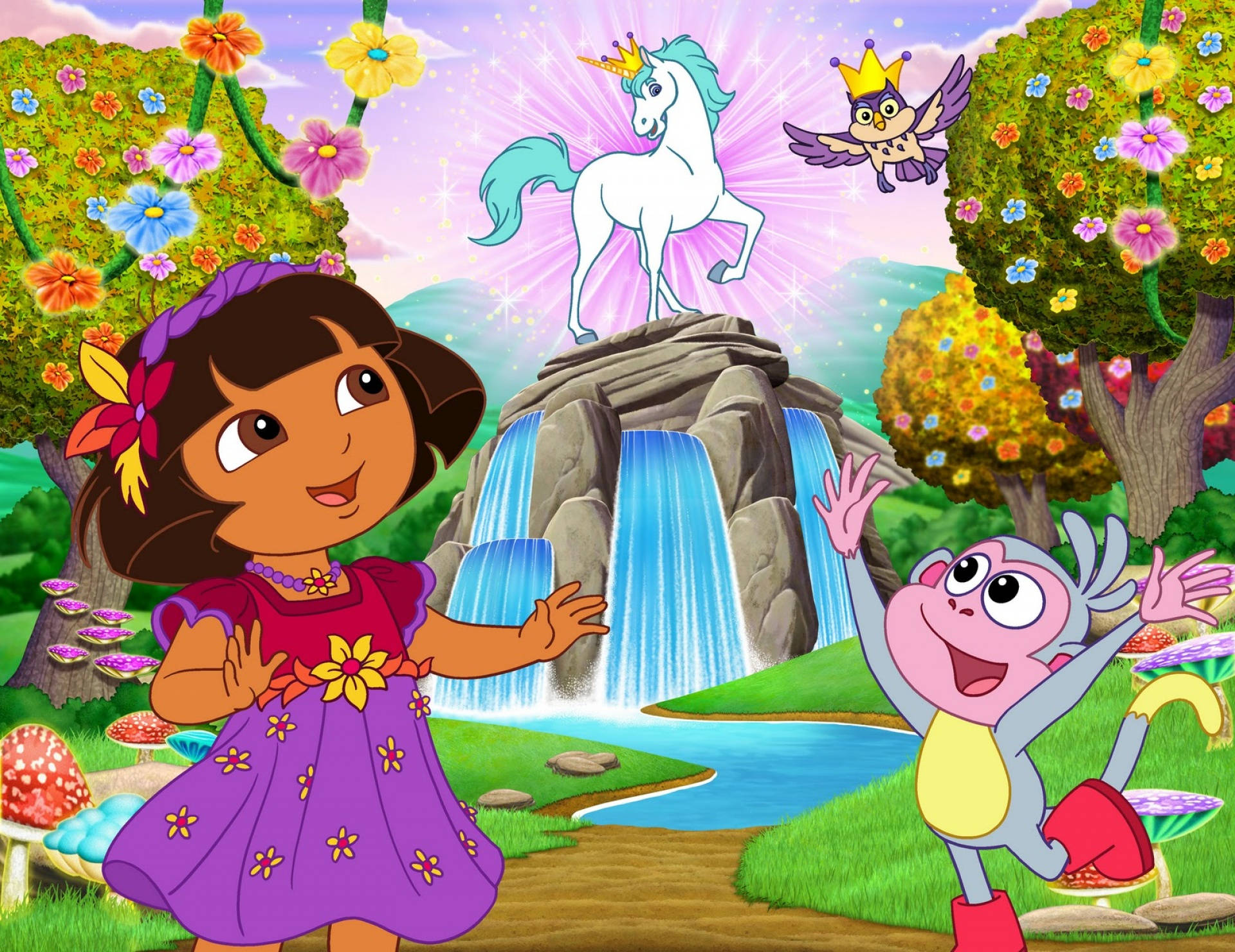 Dora The Explorer Enchanted Forest Background