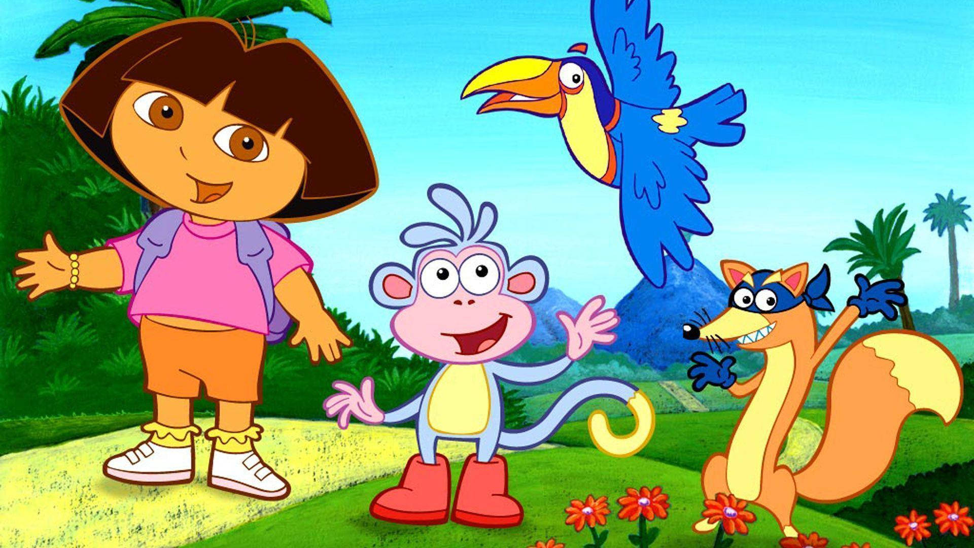 Dora The Explorer Tucán And Swiper Background