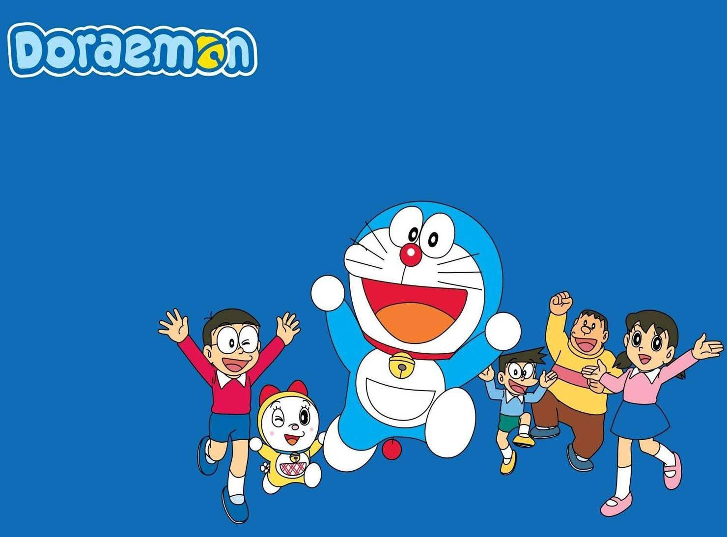 Doraemon And Nobita Blue Poster Background