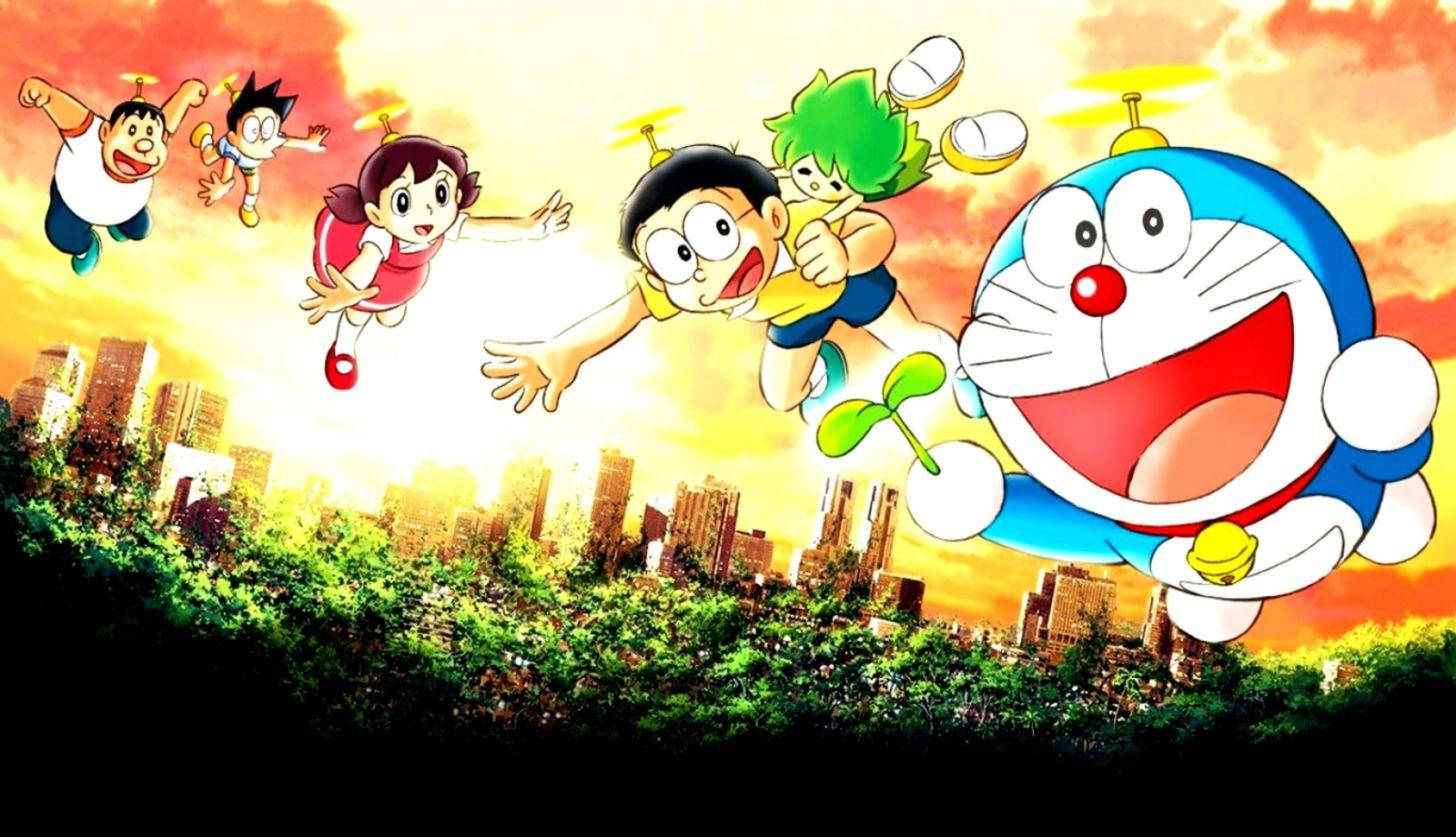 Doraemon And Nobita Hara Hara Planet Background
