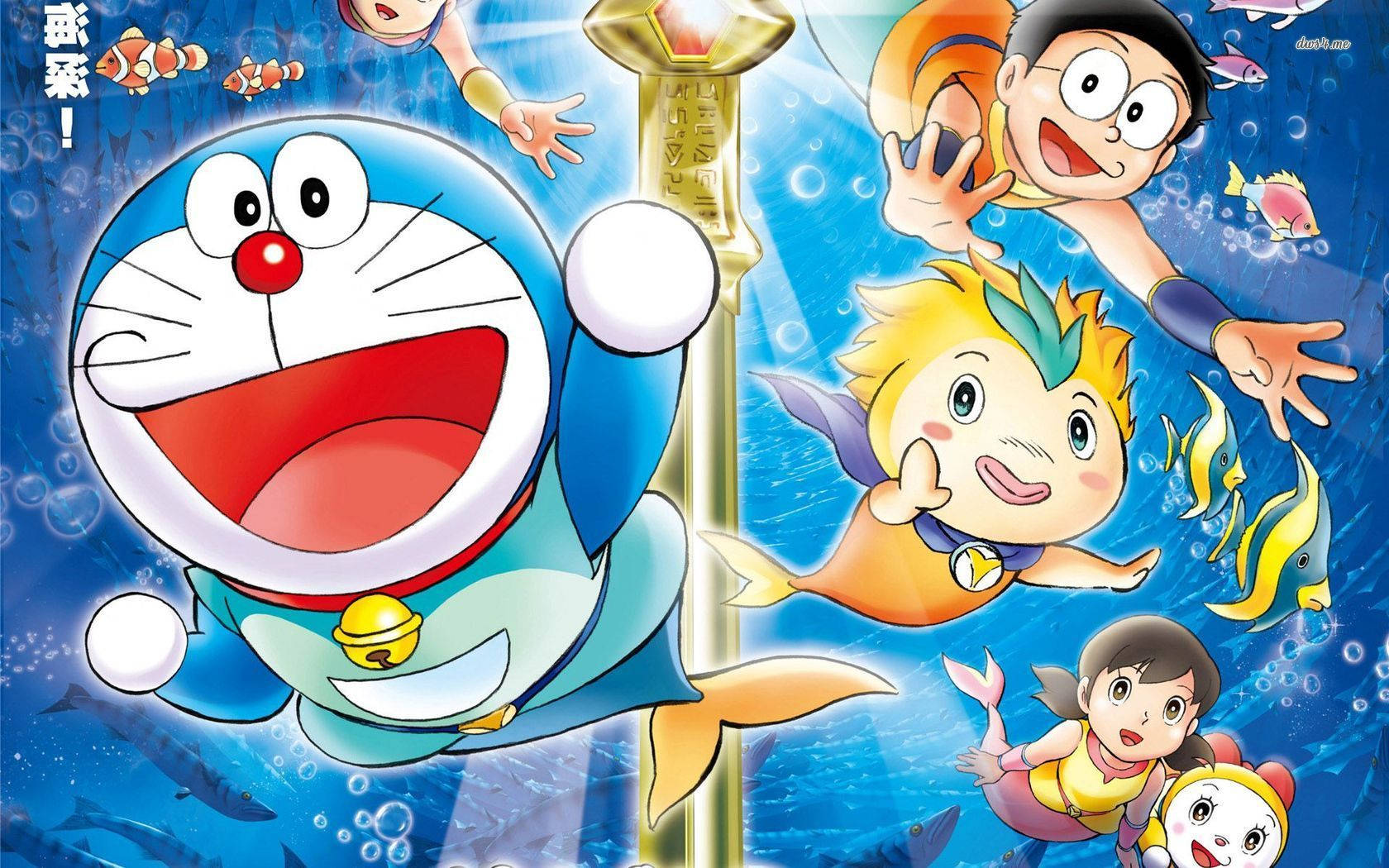 Doraemon And Nobita Mermaid Poster Background