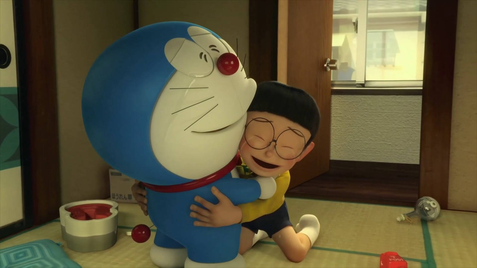 Doraemon And Nobita Touching Still Background