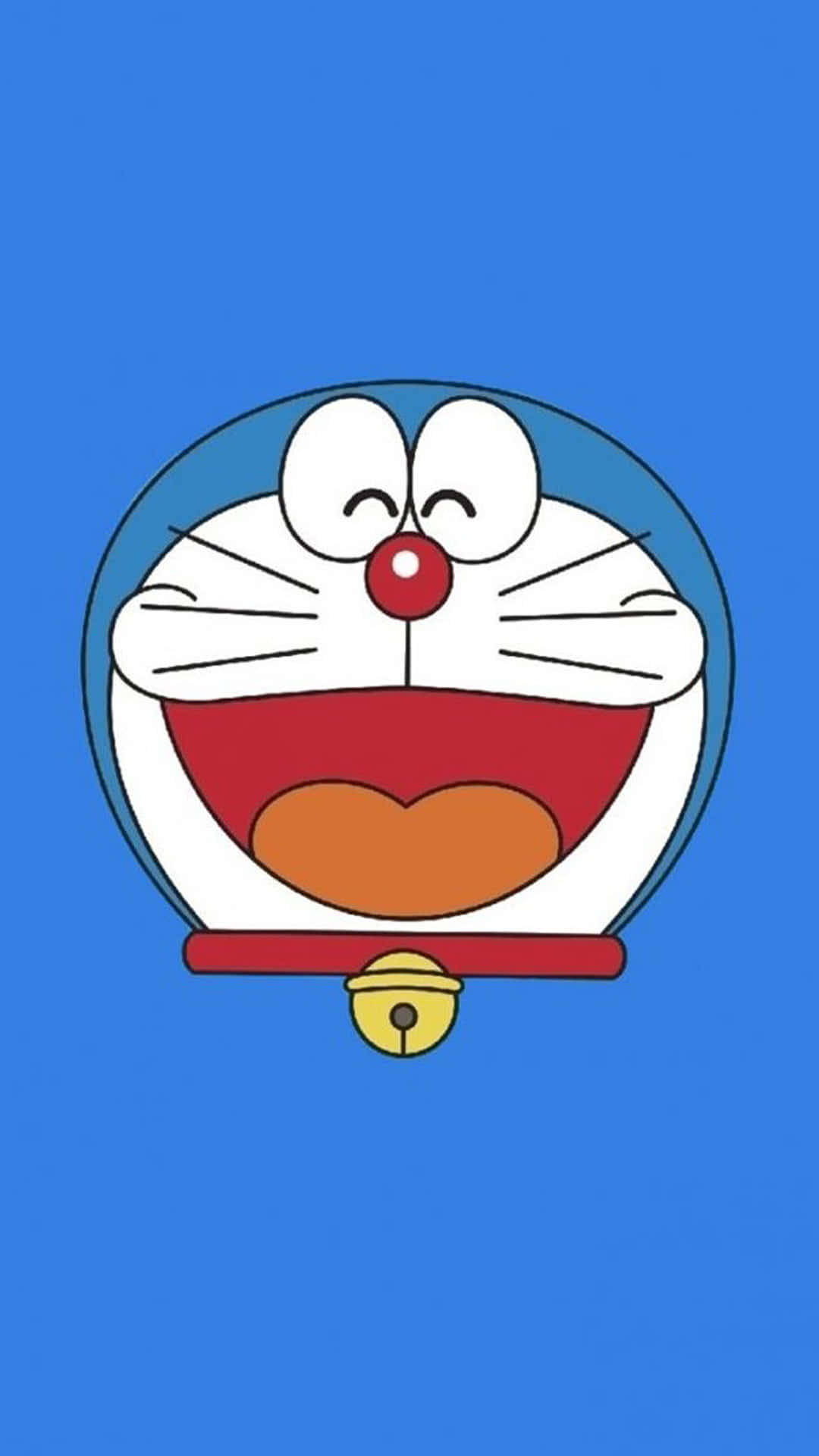 Doraemon Cartoon On Blue Background Background