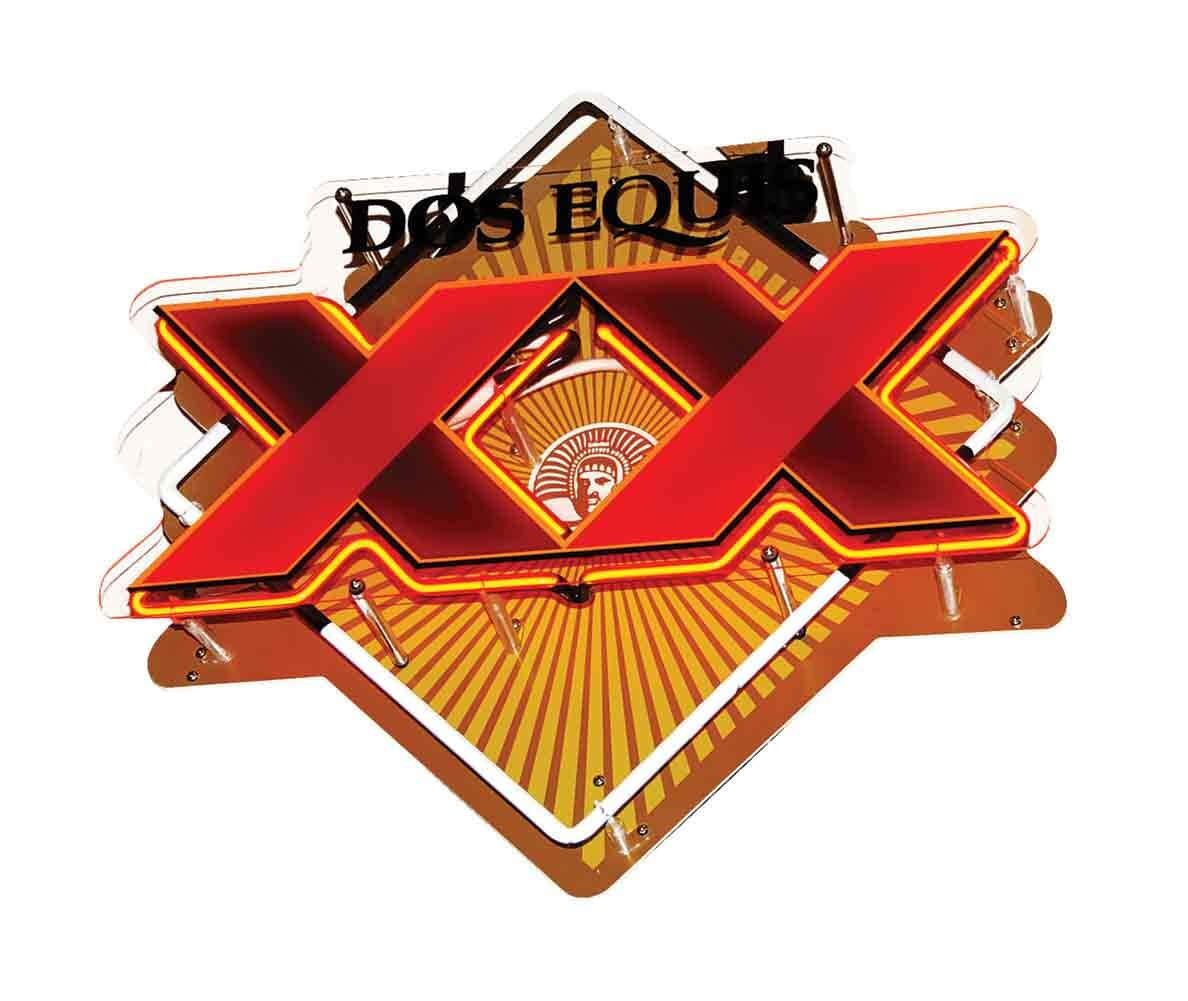 Dos Equis Beer Neon Sign Background
