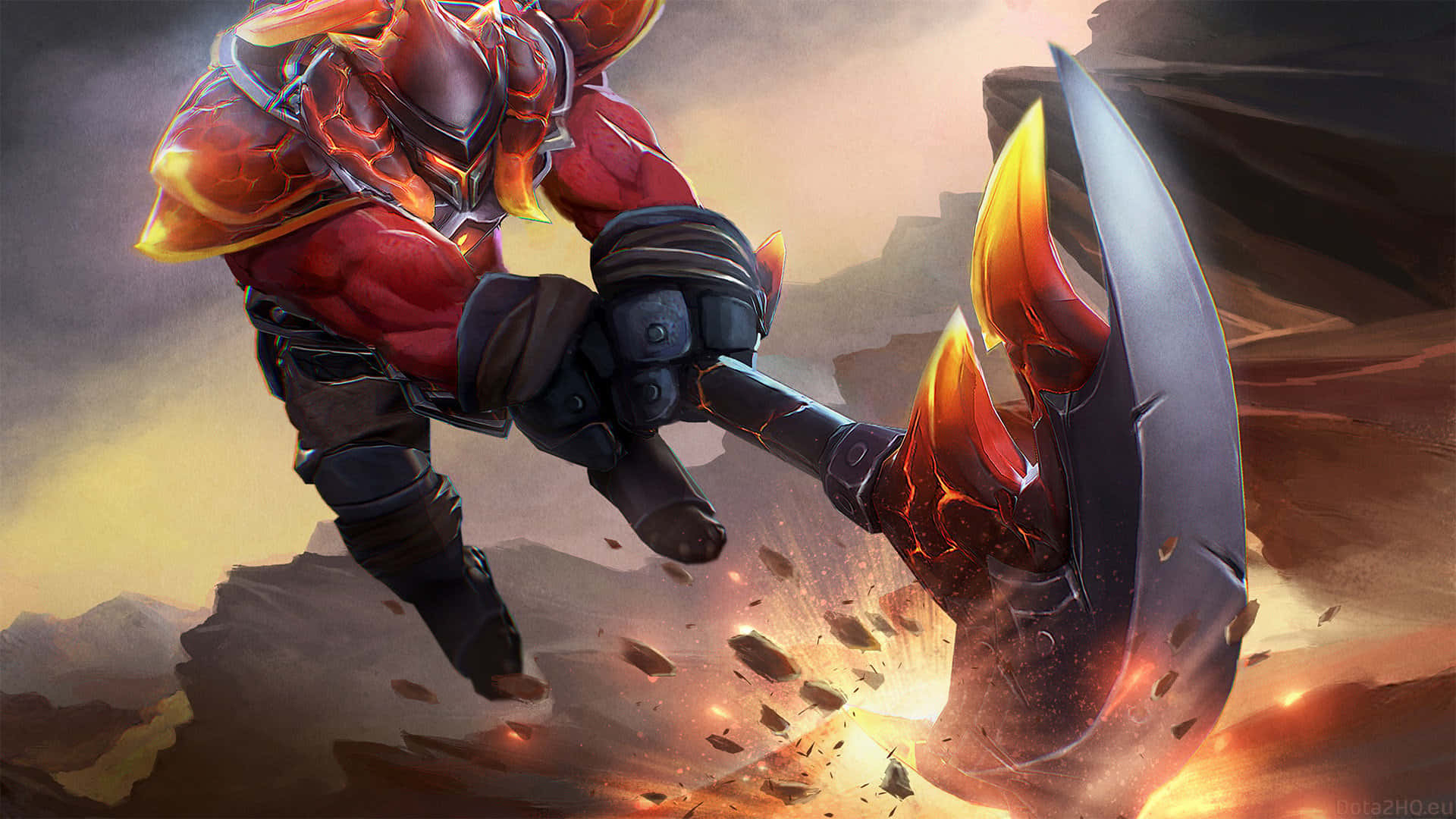 Dota 2 Axe Smashing His Axe Background