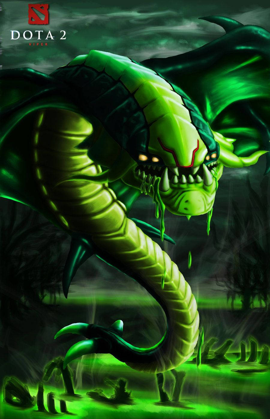 Dota 2 Green Viper Background