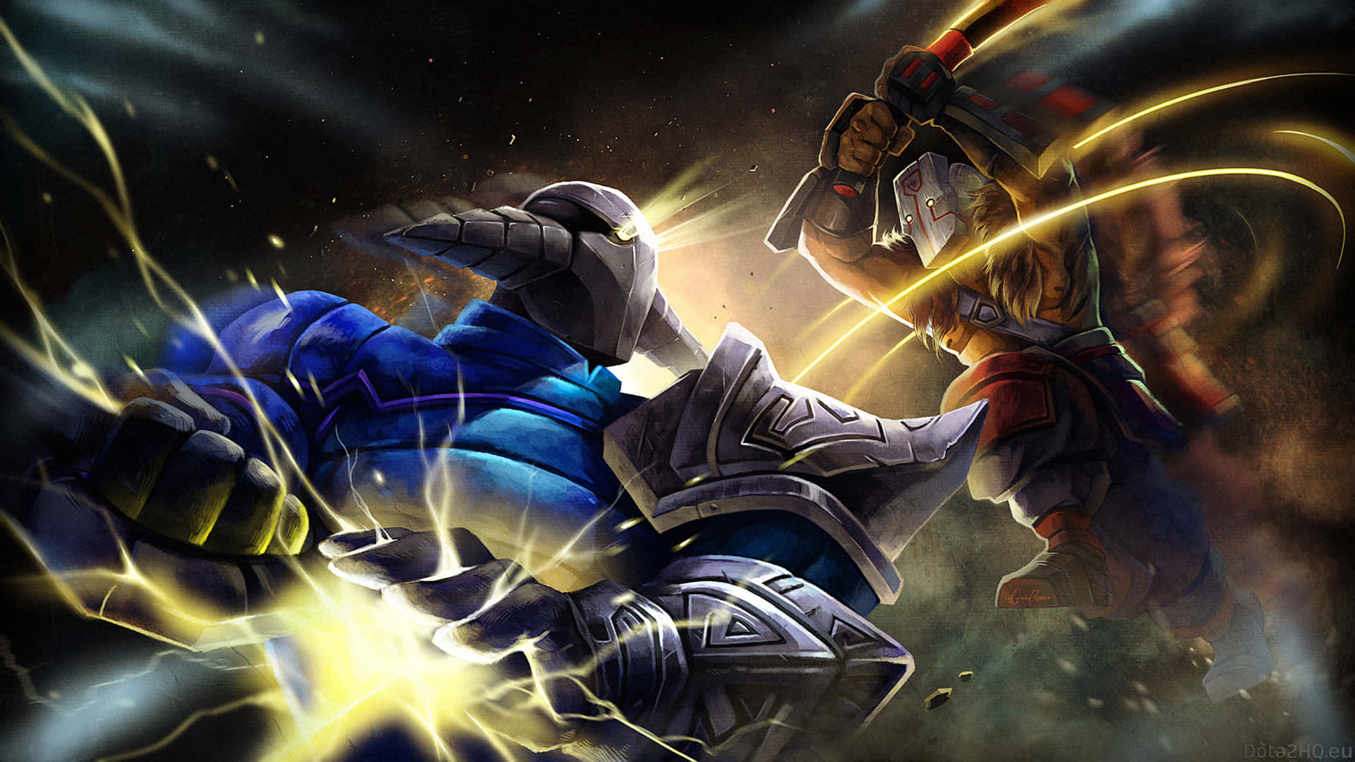 Dota 2 Juggernaut Fighting Sven Background