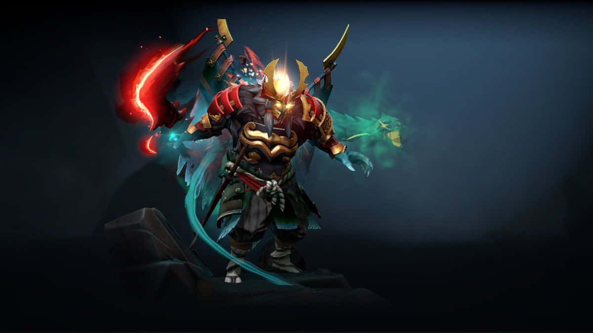 Dota 2 Juggernaut In Golden Armor Background