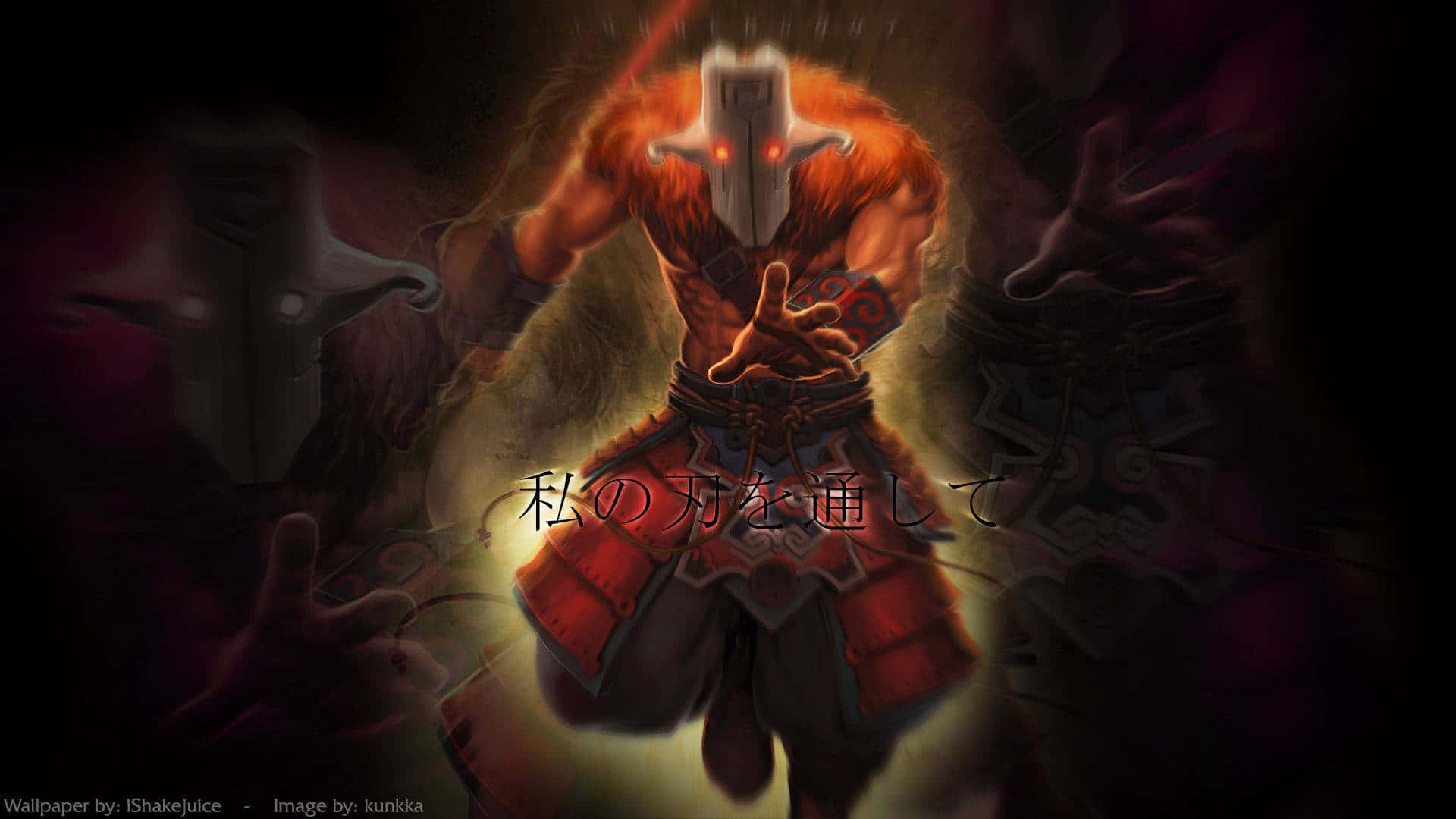 Dota 2 Juggernaut With Japanese Text Background