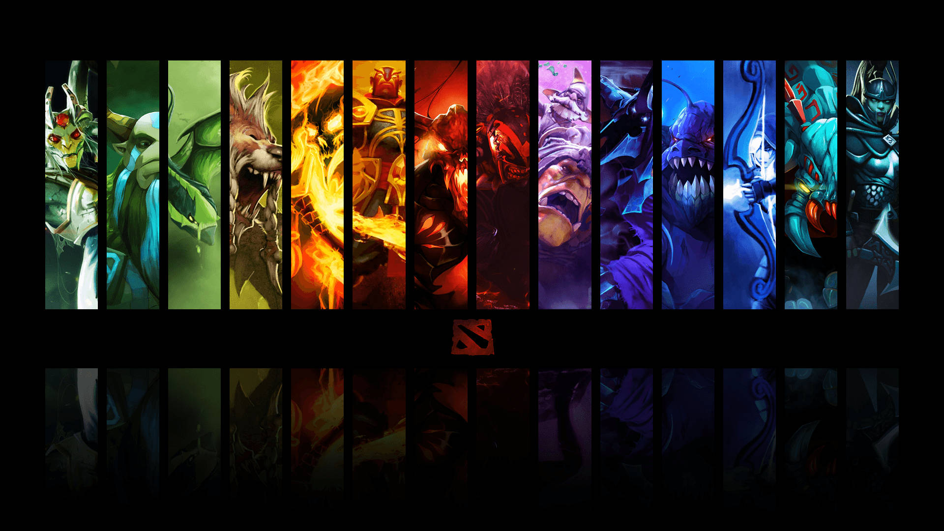 Dota 2 Logo And Heroes