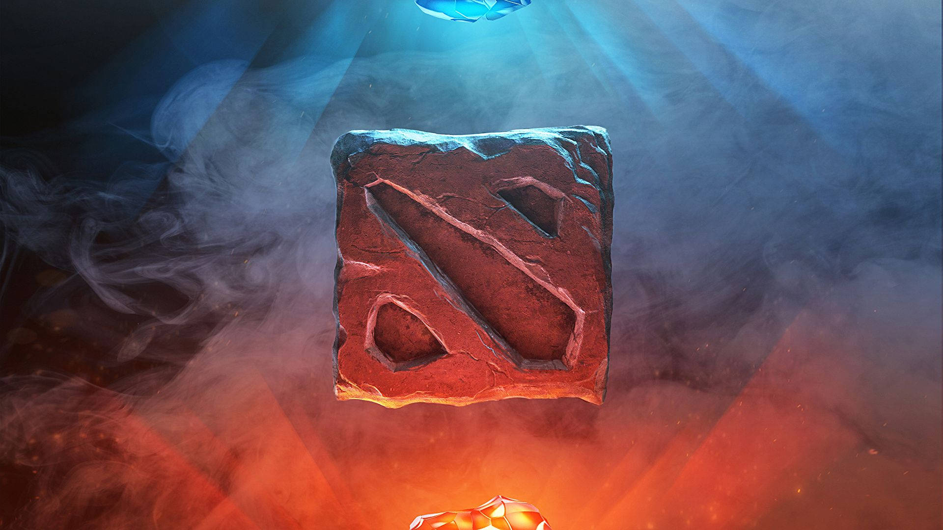 Dota 2 Logo Blue And Red Crystals