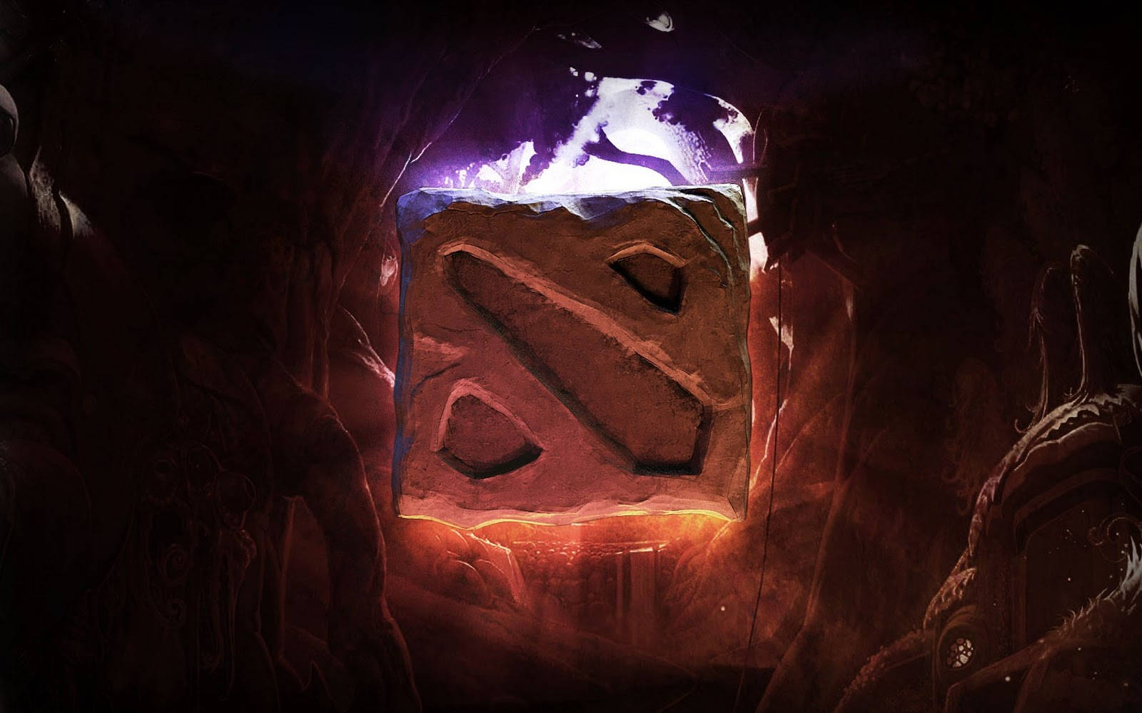 Dota 2 Logo Cave Opening Background