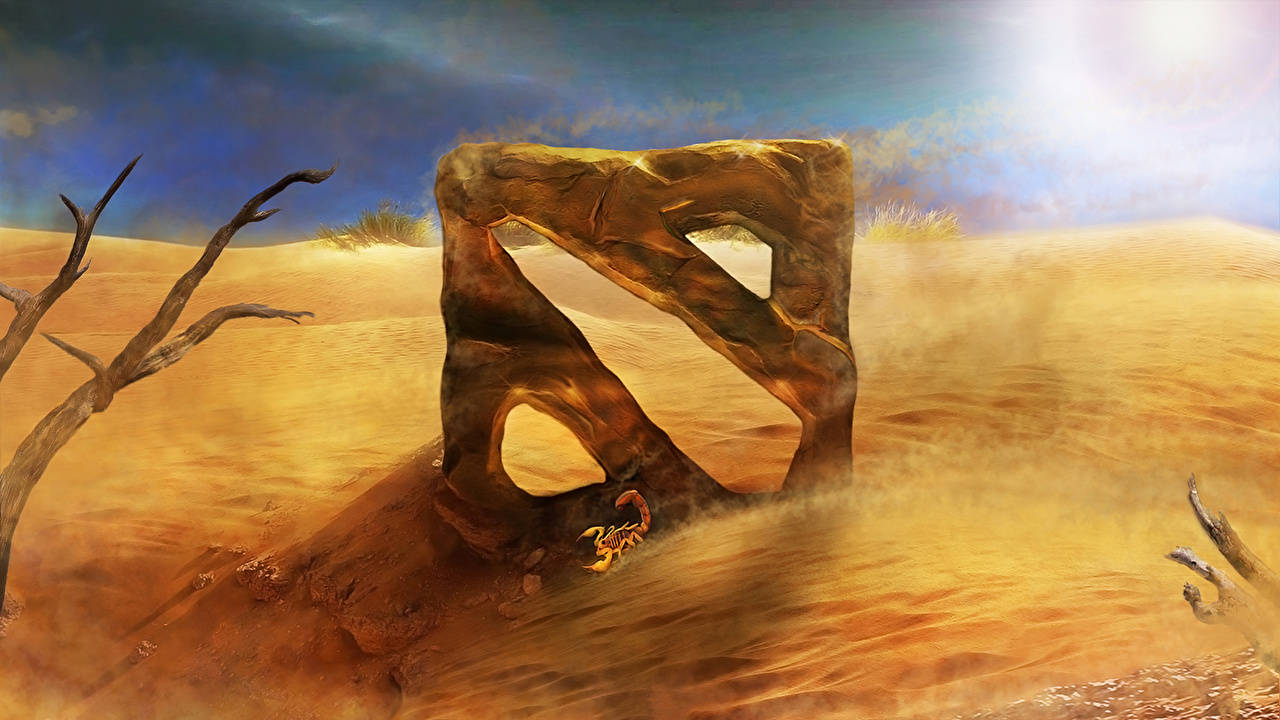 Dota 2 Logo Desert Sand