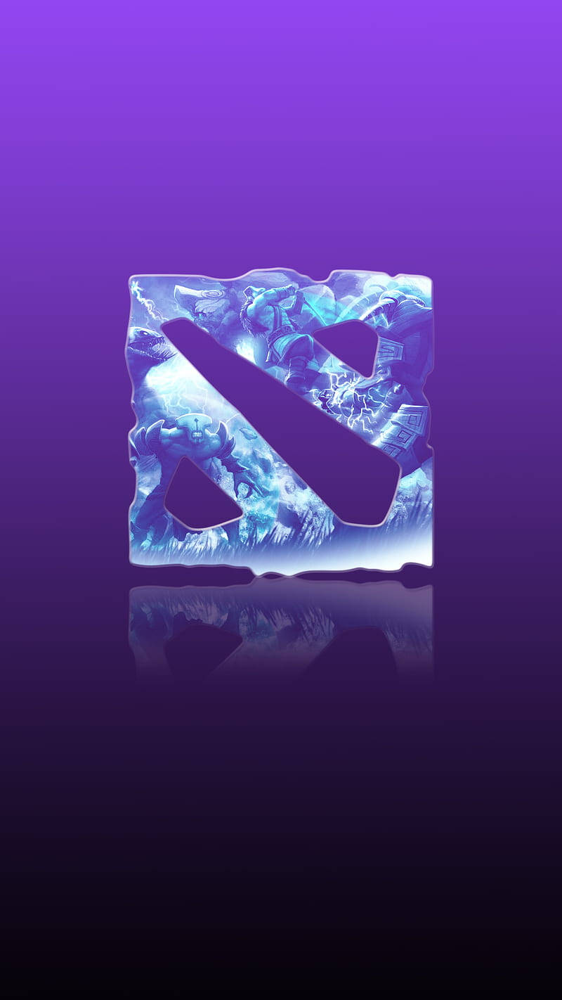 Dota 2 Logo Display - Captivating Glow On Purple Gradient