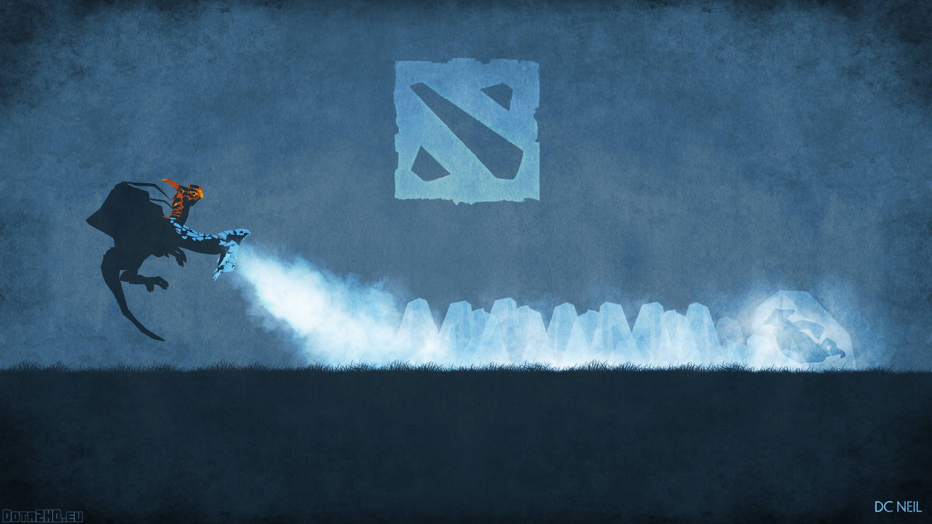 Dota 2 Logo Ice Dragon Background