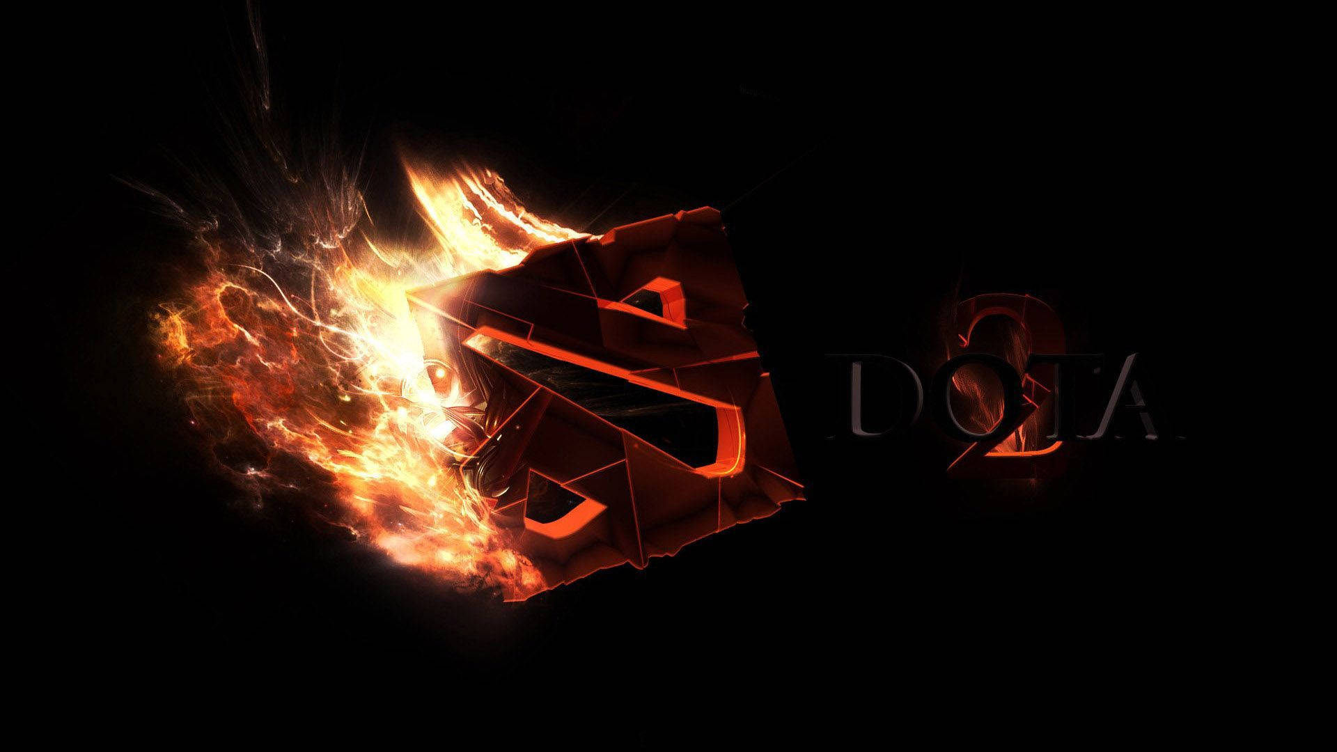 Dota 2 Logo On Fire