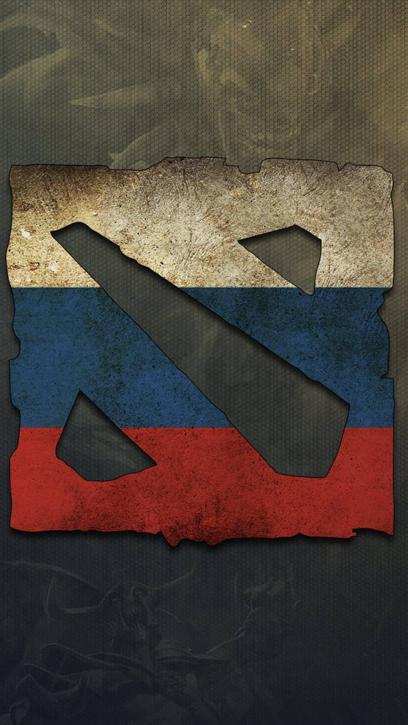 Dota 2 Logo Russian Flag Background