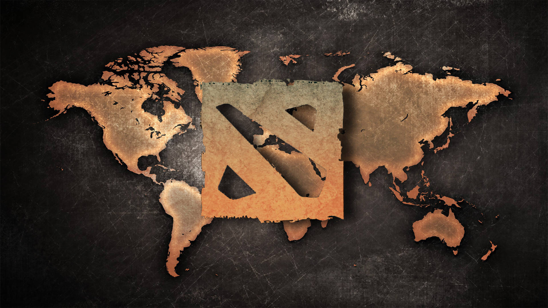 Dota 2 Logo World Map Background