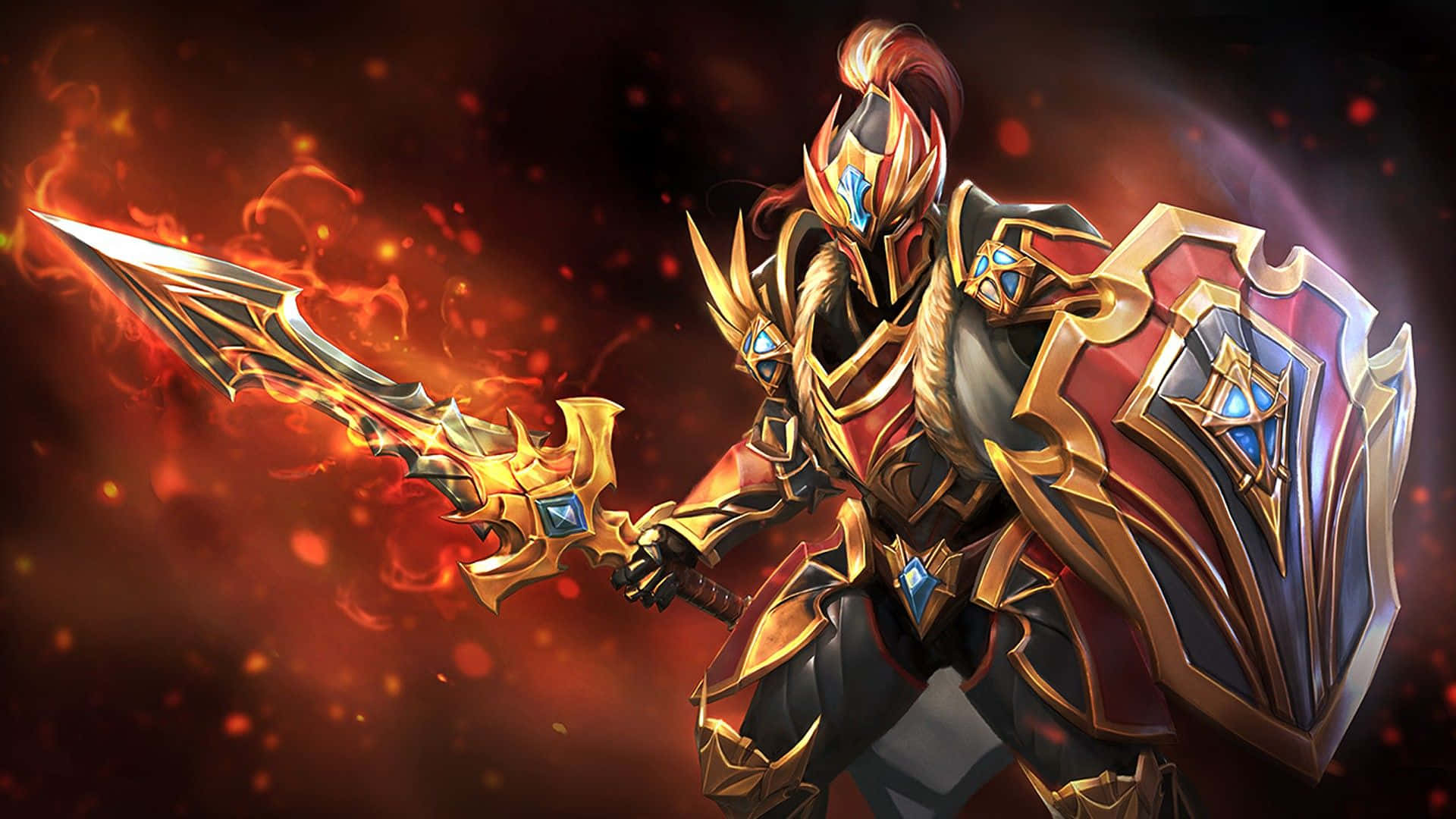 Dota Dragon Knight Sword Shield Background