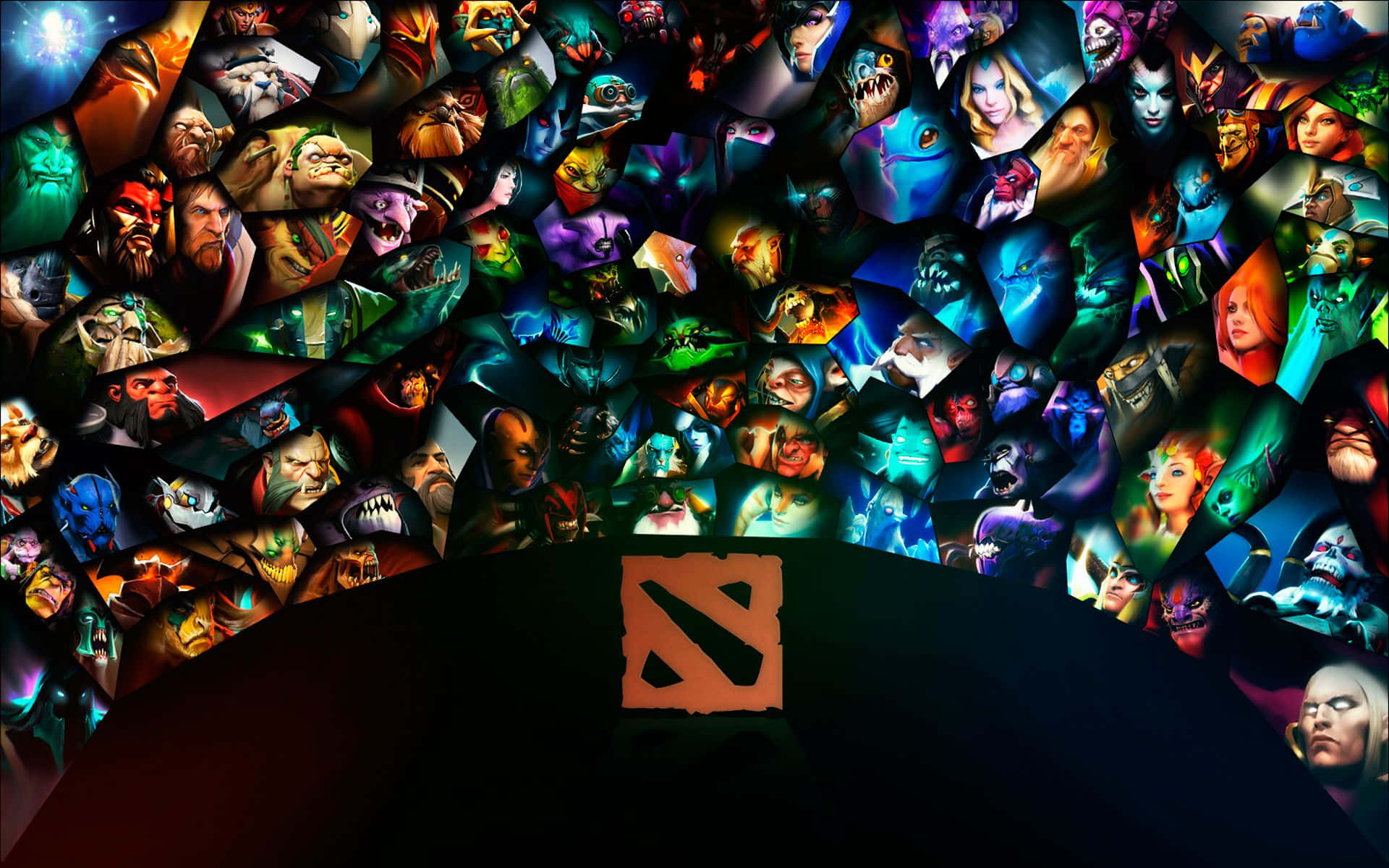 Dota Logo Characters Background