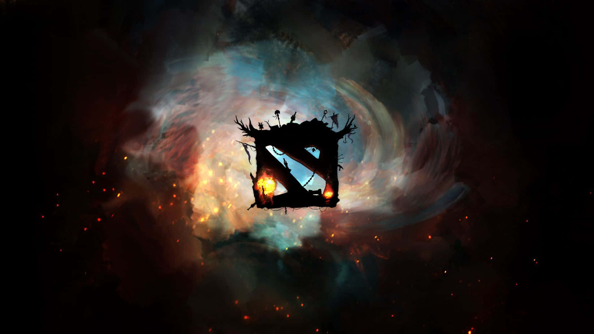 Dota Logo Fire Smoke Background