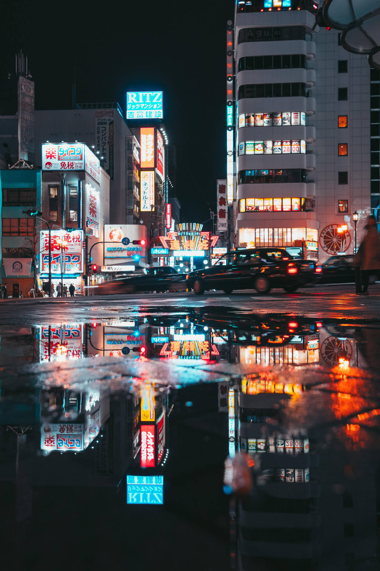 Dotonbori Osaka At Night Background