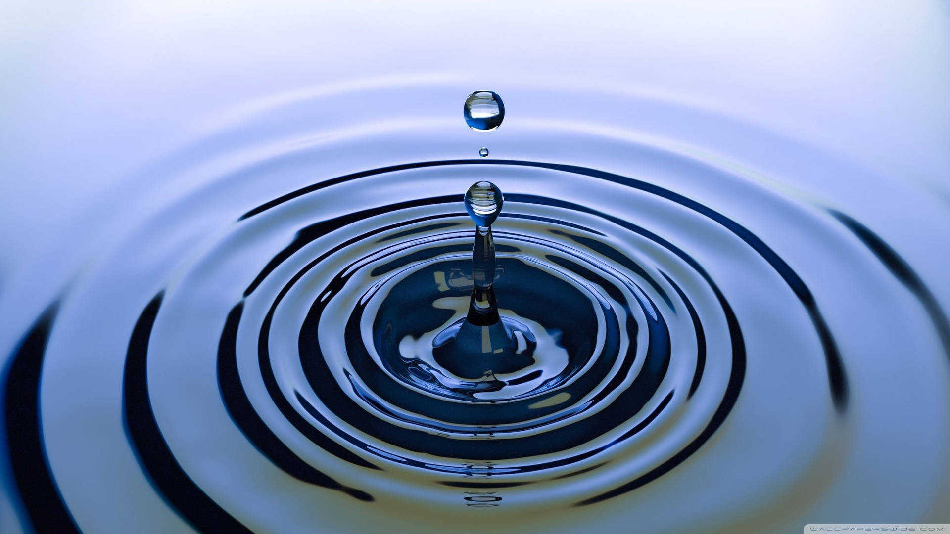 Double Droplets And Rippling Water Background