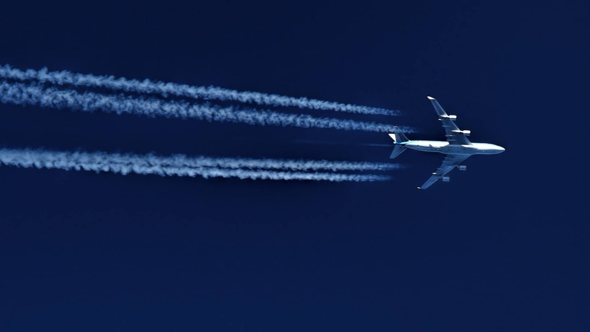 Double Lines White Trails Of Airplane 4k Background