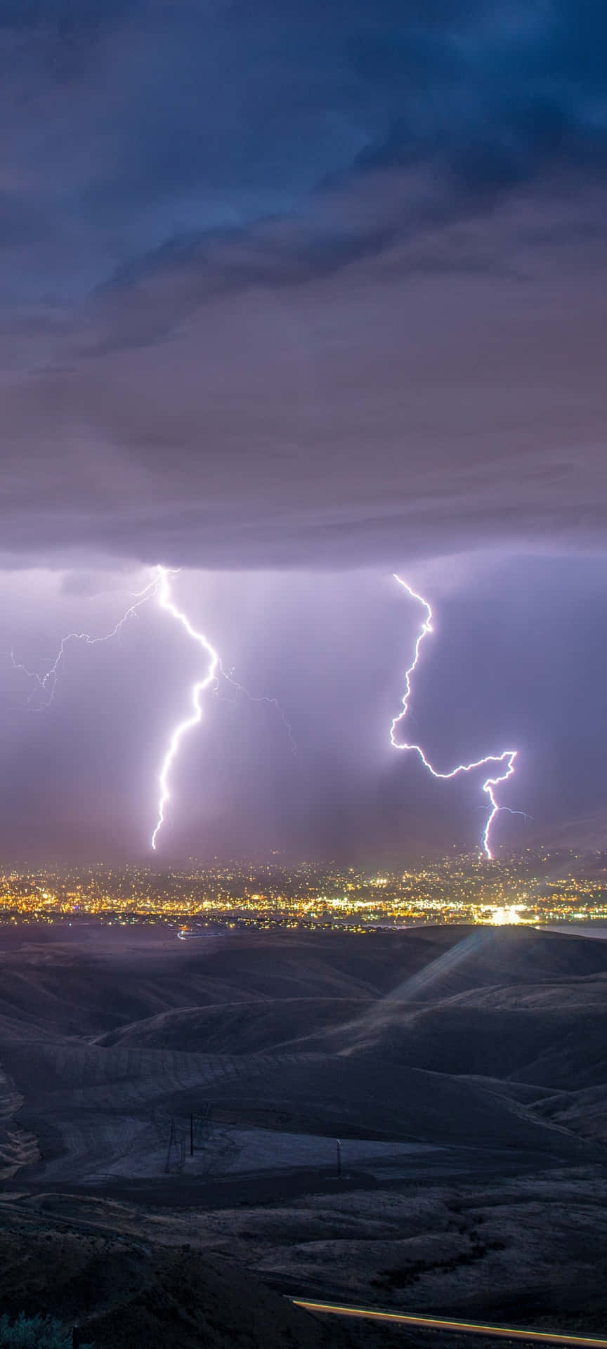 Double Purple Lightning Background