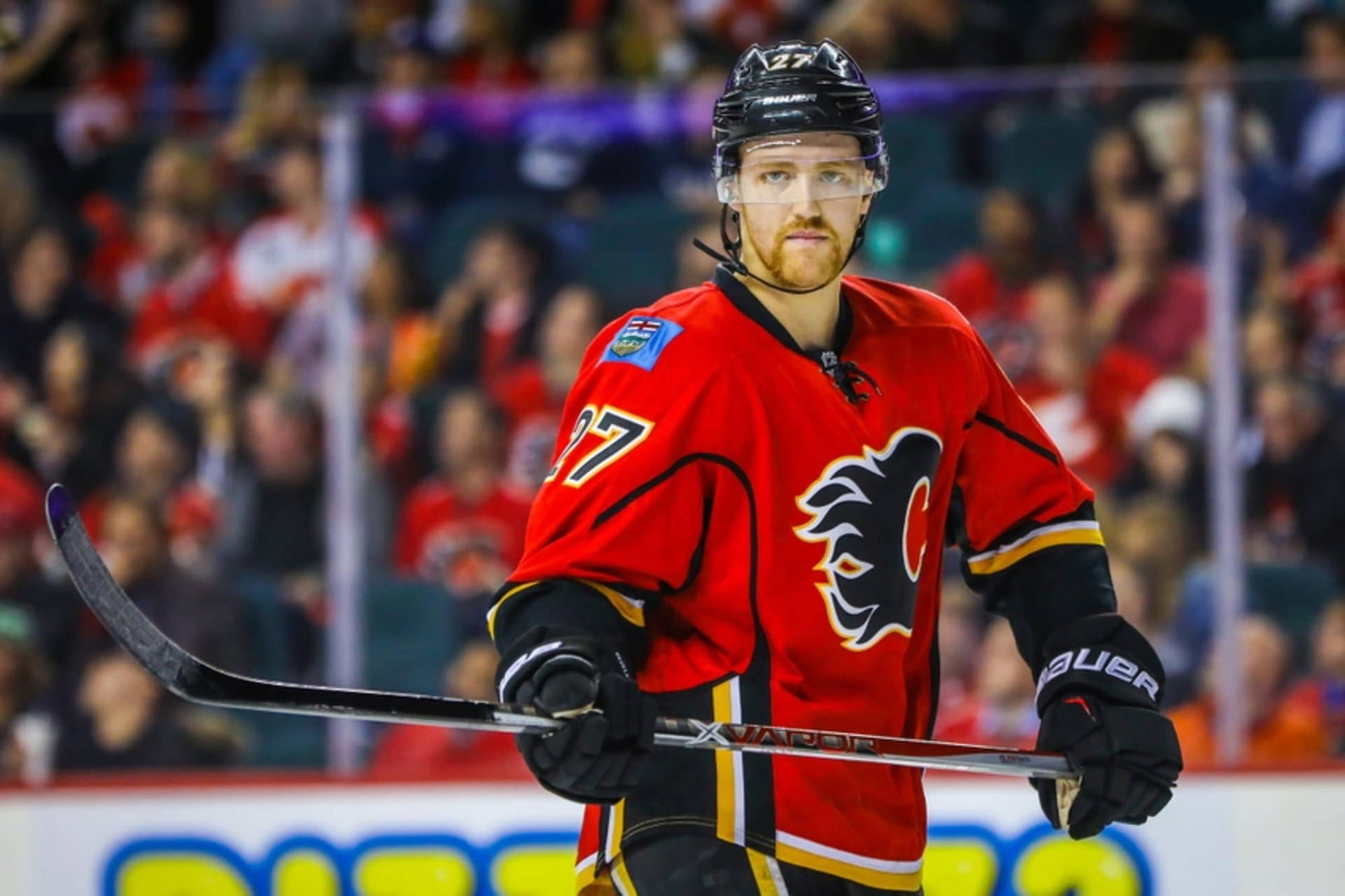 Dougie Hamilton Calgary Flames Vs. Edmonton Oilers Background