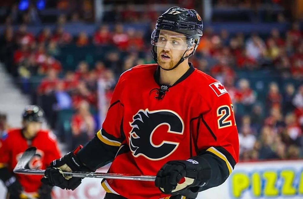 Dougie Hamilton Calgary Flames Vs. Montreal Canadiens Background