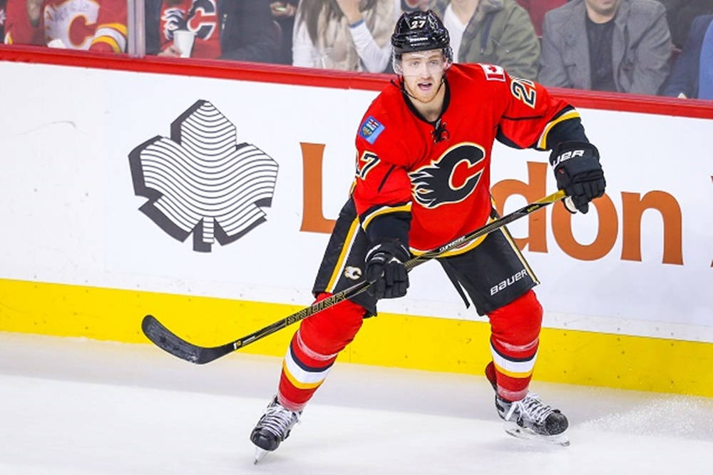 Dougie Hamilton Calgary Flames Vs. Vancouver Canucks Background