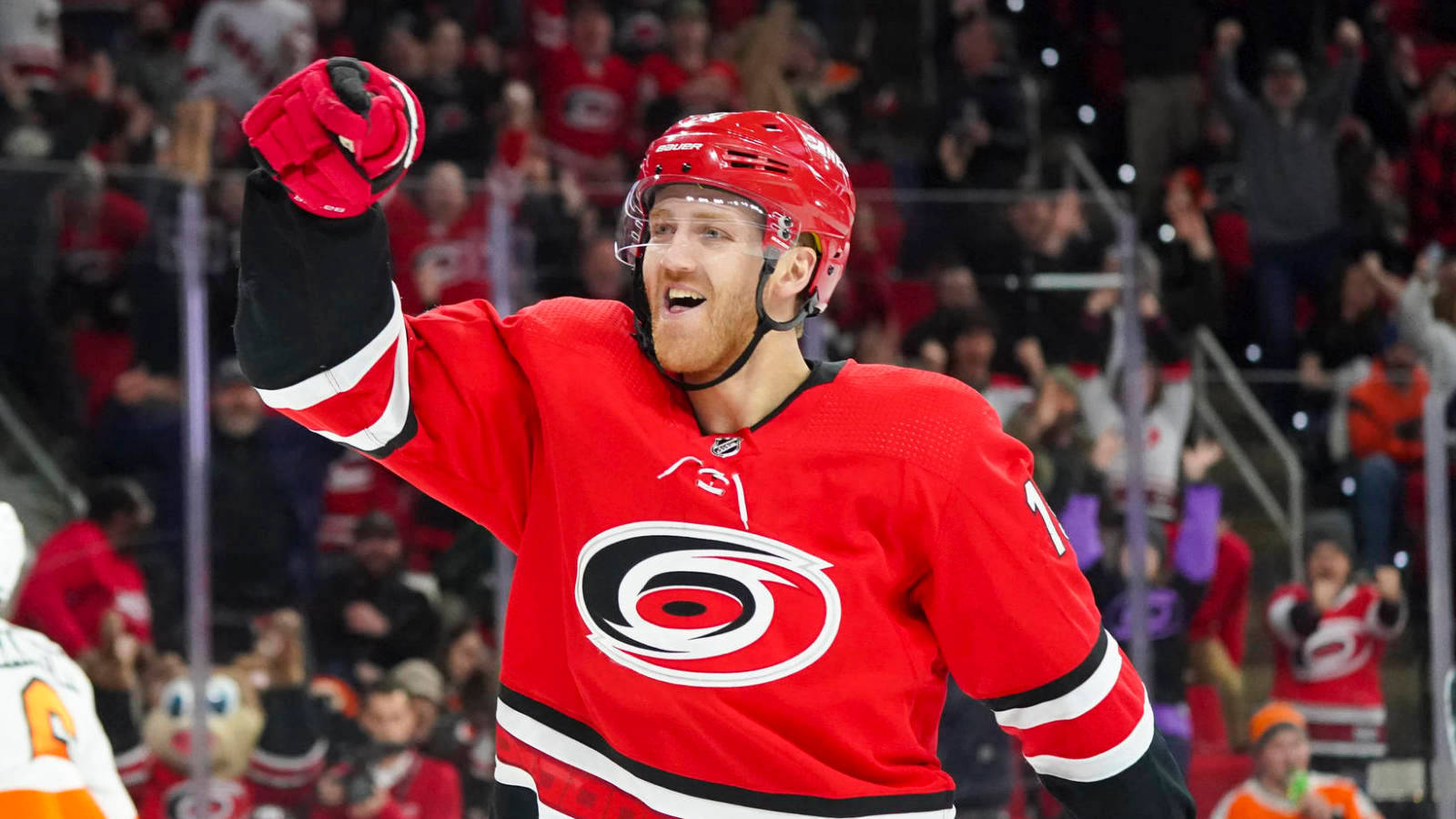 Dougie Hamilton Carolina Hurricanes Celebrate Goal Background