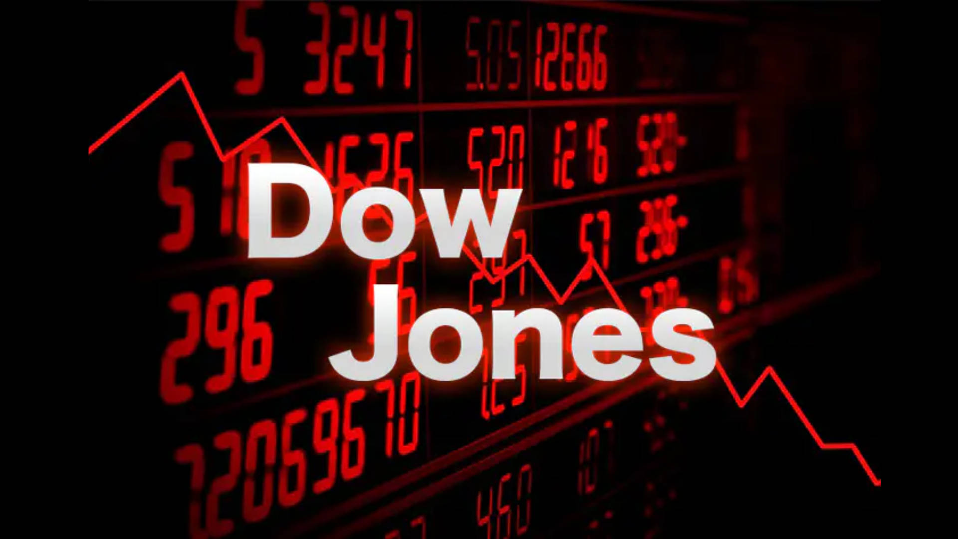 Dow Jones In Red Background