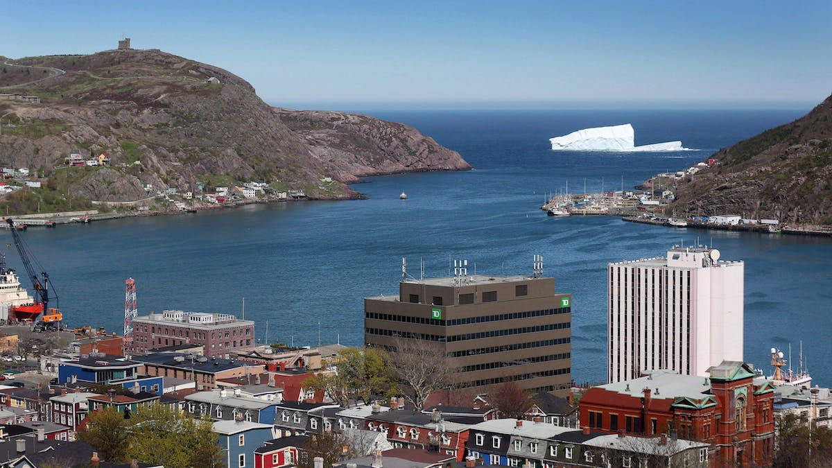 Downtown Area In Newfoundland's Coast Background