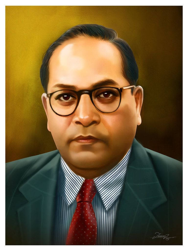 Dr Babasaheb Ambedkar Head Shot Painting Background