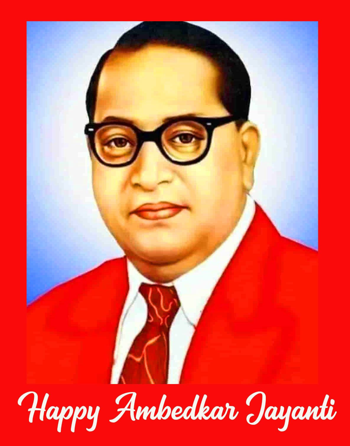 Dr Babasaheb Ambedkar In Red Background