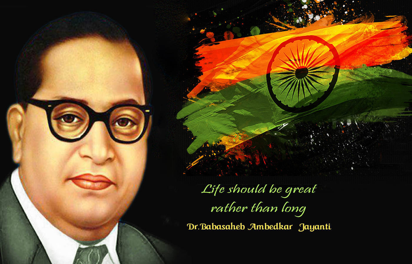 Dr Babasaheb Ambedkar Indian Flag Colors Background