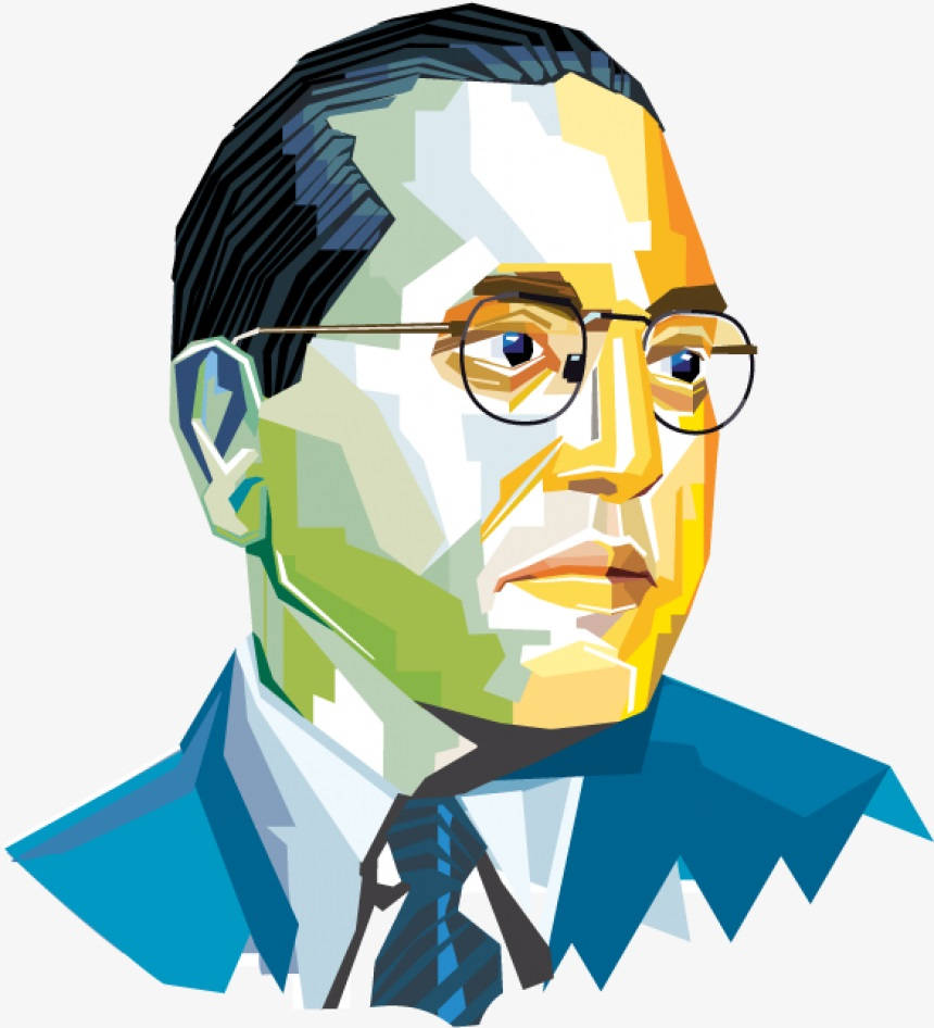 Dr Babasaheb Ambedkar Painting With Shading Background