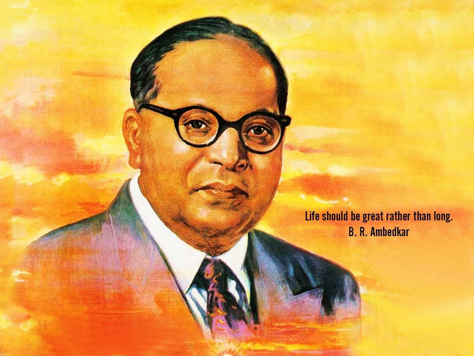 Dr Babasaheb Ambedkar Quote In Orange Background