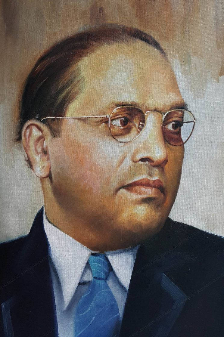 Dr Babasaheb Ambedkar Side View Painting Background