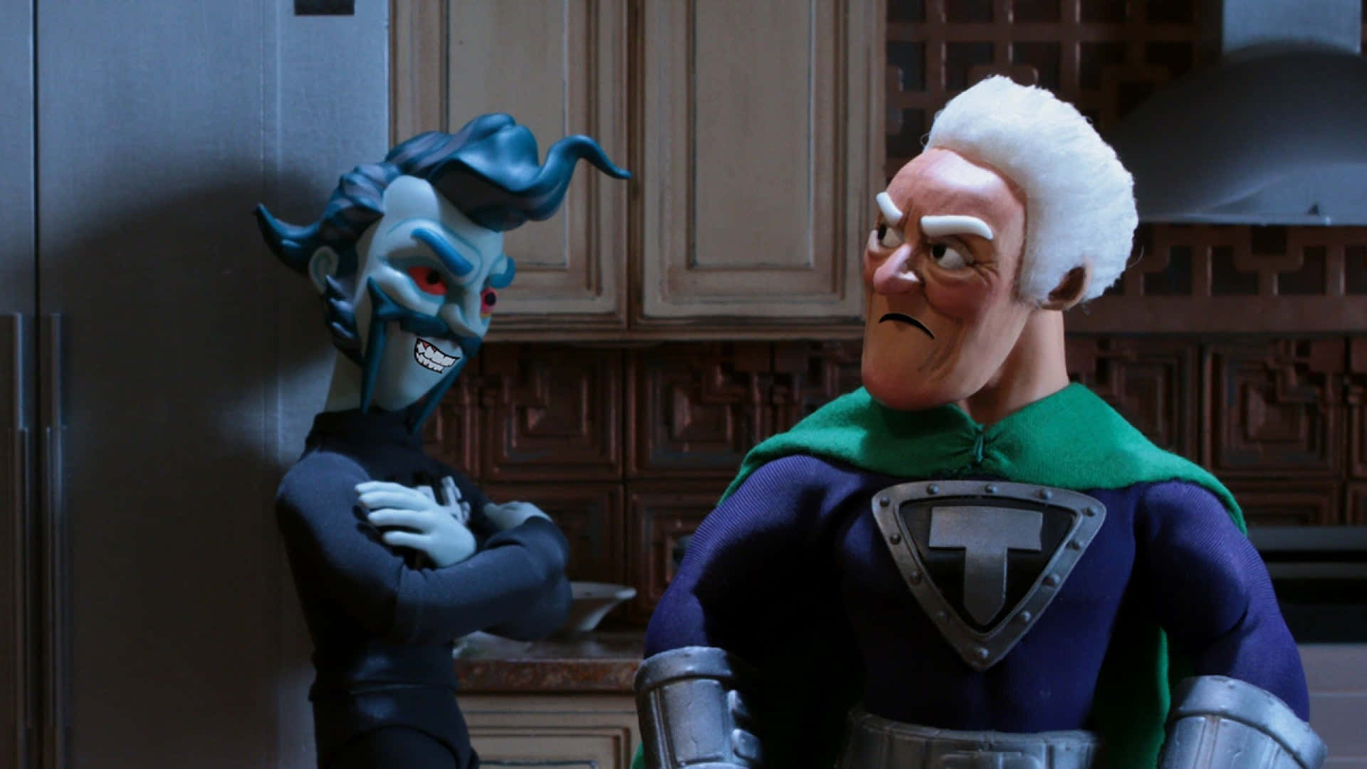 Dr. Devizo Vs Titanium Rex In Supermansion Background