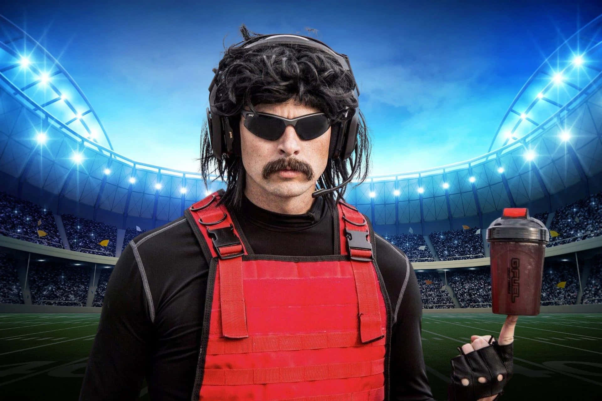 Dr Disrespect Against Football Field